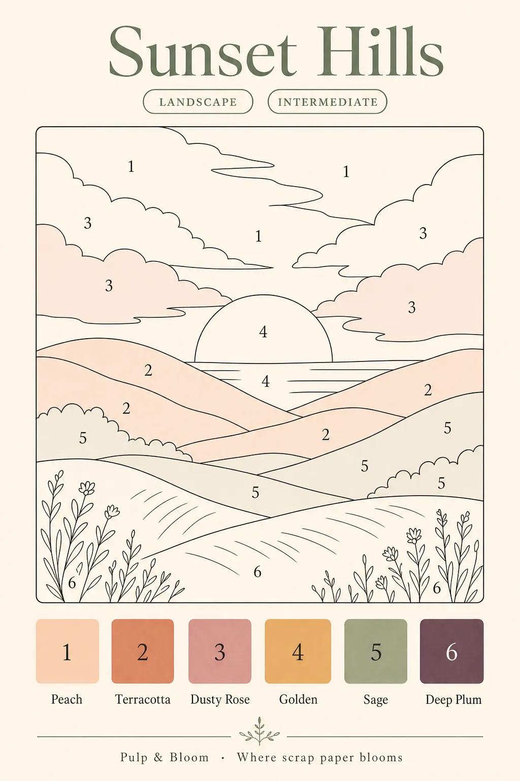 Sunset landscape color-map pattern