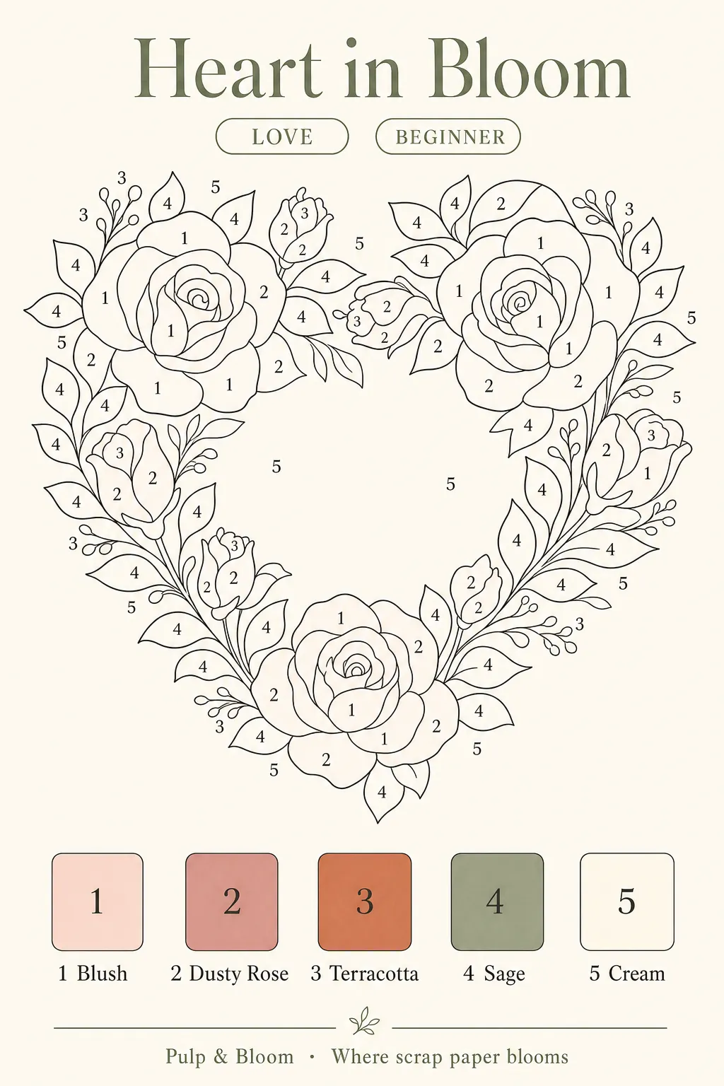 Heart wreath color-map pattern
