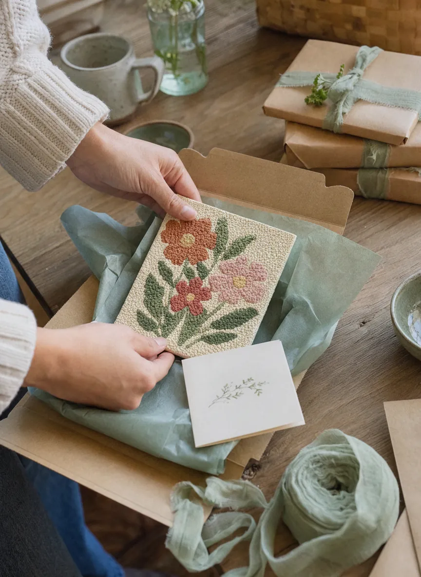 Paper pulp floral pieces styled for an Etsy shop